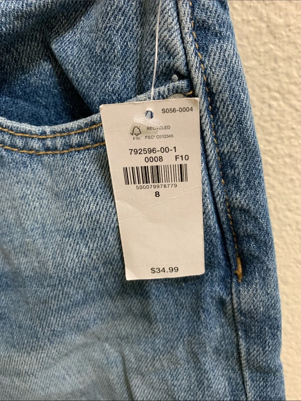 Old Navy High-Rise Slouchy Straight Adjustable Waist Jeans Size 8 Raw Hem New